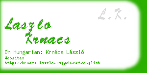 laszlo krnacs business card